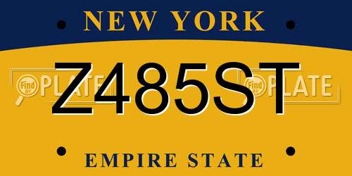 Z485ST New York License Plate