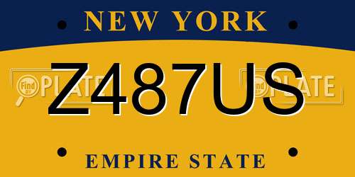 Z487US New York License Plate