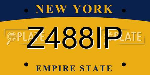 Z488IP New York License Plate