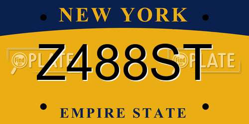 Z488ST New York License Plate