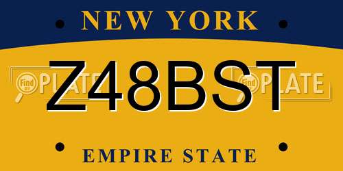 Z48BST New York License Plate