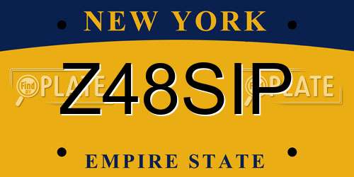 Z48SIP New York License Plate