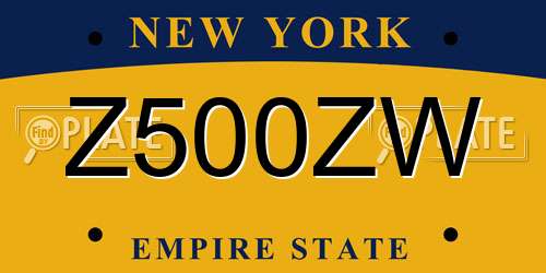 Z500ZW New York License Plate