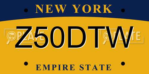 Z50DTW New York License Plate