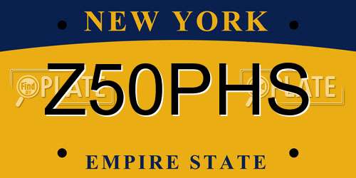 Z50PHS New York License Plate