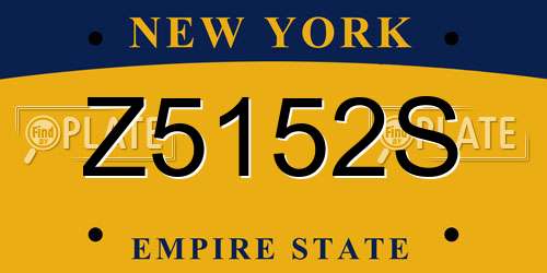 Z5152S New York License Plate