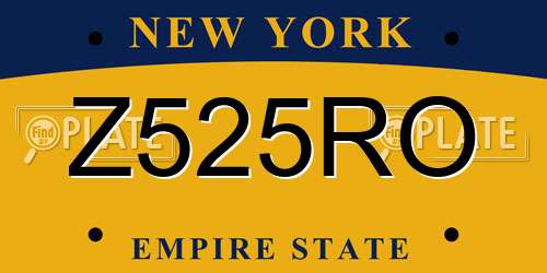 Z525RO New York License Plate
