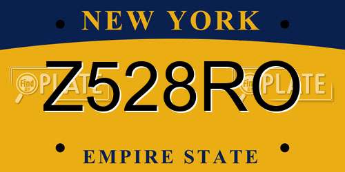 Z528RO New York License Plate