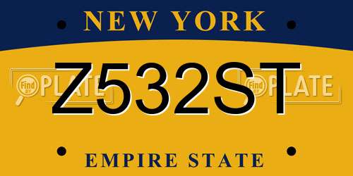 Z532ST New York License Plate