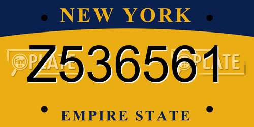 Z536561 New York License Plate