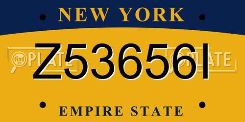 Z53656I New York License Plate