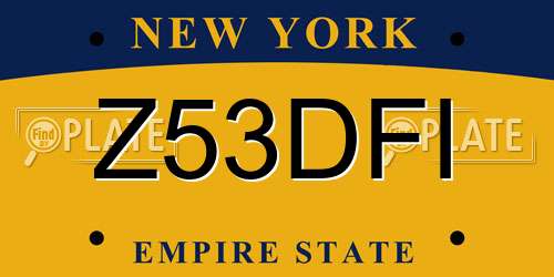 Z53DFI New York License Plate