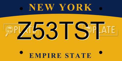 Z53TST New York License Plate
