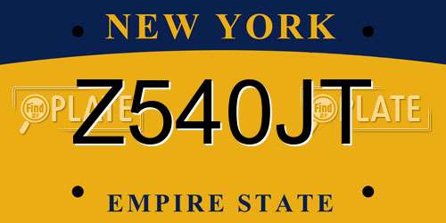 Z540JT New York License Plate