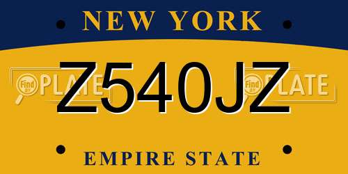 Z540JZ New York License Plate