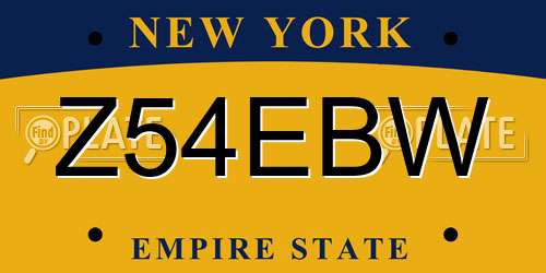 Z54EBW New York License Plate