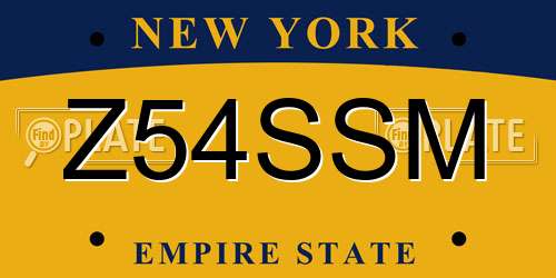 Z54SSM New York License Plate