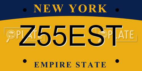 Z55EST New York License Plate