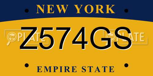 Z574GS New York License Plate