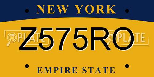 Z575RO New York License Plate