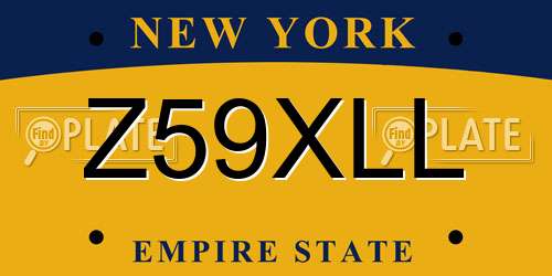 Z59XLL New York License Plate