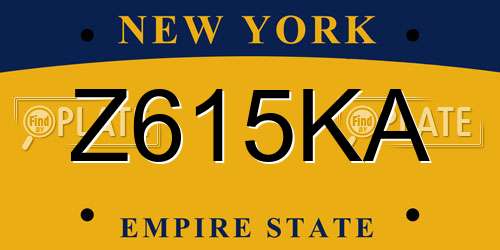 Z615KA New York License Plate