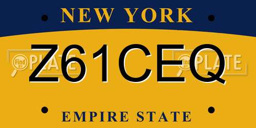 Z61CEQ New York License Plate