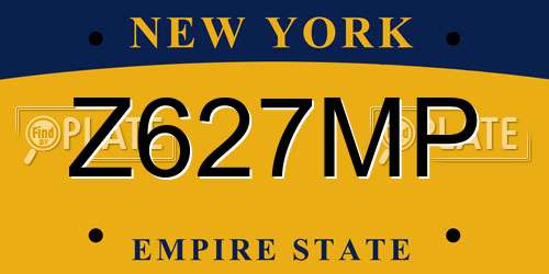 Z627MP New York License Plate