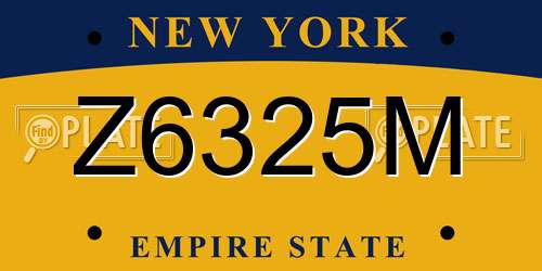 Z6325M New York License Plate