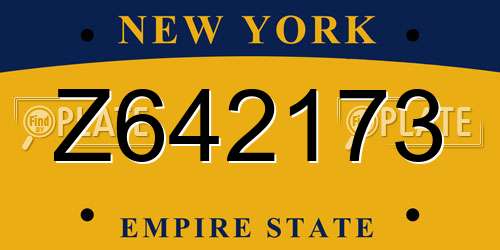 Z642173 New York License Plate