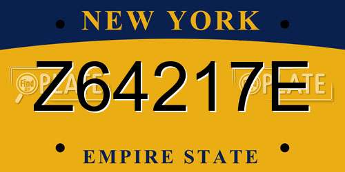 Z64217E New York License Plate