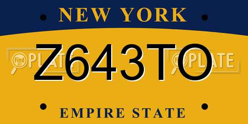 Z643TO New York License Plate
