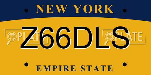 Z66DLS New York License Plate