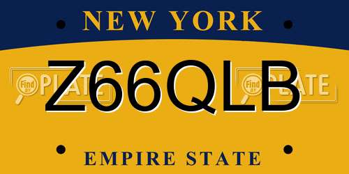 Z66QLB New York License Plate