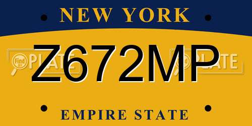 Z672MP New York License Plate
