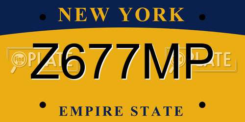 Z677MP New York License Plate