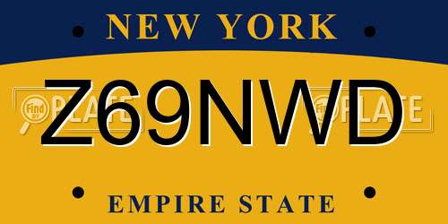 Z69NWD New York License Plate