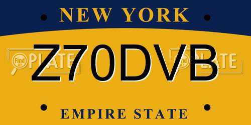 Z70DVB New York License Plate