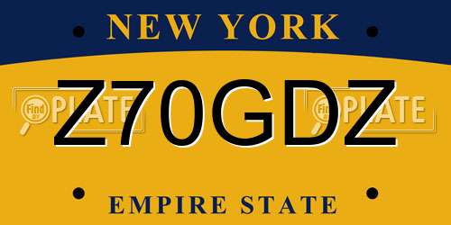Z70GDZ New York License Plate