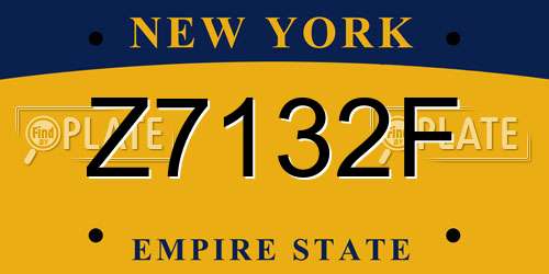 Z7132F New York License Plate