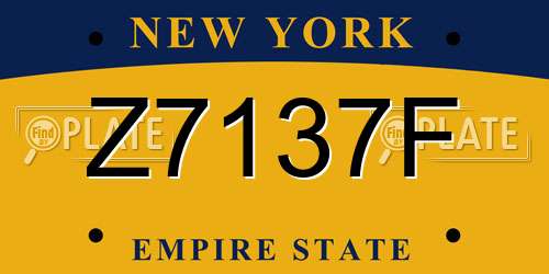 Z7137F New York License Plate