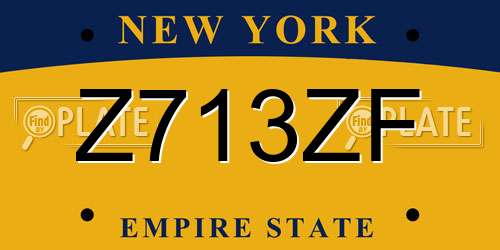 Z713ZF New York License Plate