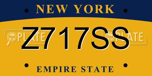 Z717SS New York License Plate