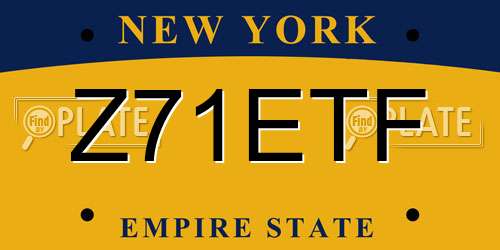 Z71ETF New York License Plate