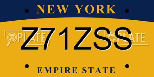 Z71ZSS New York License Plate