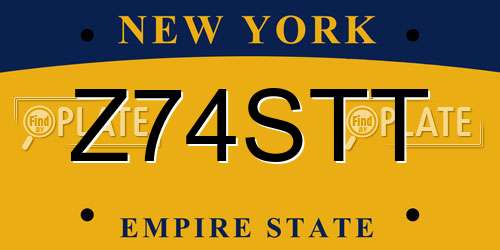 Z74STT New York License Plate