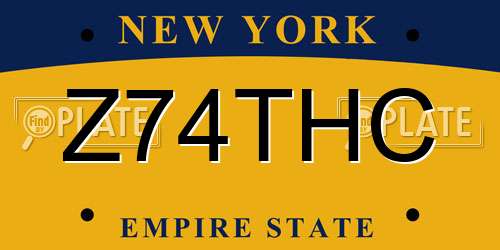 Z74THC New York License Plate