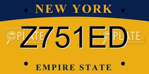 Z751ED New York License Plate