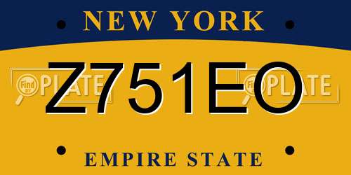 Z751EO New York License Plate