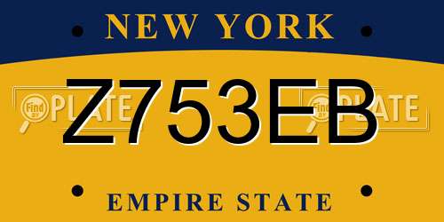 Z753EB New York License Plate